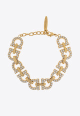 Ferragamo Crystal Embellished Chunky Gancini Bracelet