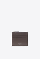 Ferragamo Logo Stamp Leather Zip Cardholder