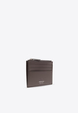 Ferragamo Logo Stamp Leather Zip Cardholder