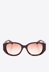 Chloé Marcie Oval Sunglasses Burgundy CH0237SK 0-003
