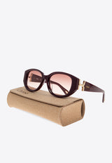 Chloé Marcie Oval Sunglasses Burgundy CH0237SK 0-003
