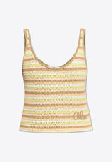 Chloé Crochet Knit Strappy Tank Top