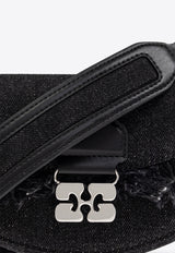 GANNI Apo-G Denim Fringed Crossbody Bag