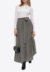 Chloé Gathered Midi Skirt in Silk