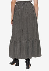 Chloé Gathered Midi Skirt in Silk