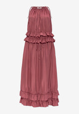 Chloé Sleeveless Ruffled Silk Maxi Dress