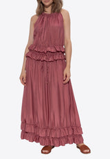 Chloé Sleeveless Ruffled Silk Maxi Dress