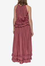 Chloé Sleeveless Ruffled Silk Maxi Dress