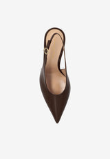 Gianvito Rossi Robbie 85 Calf Leather Slingback Pumps