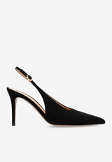 Gianvito Rossi Robbie 85 Slingback Suede Pumps