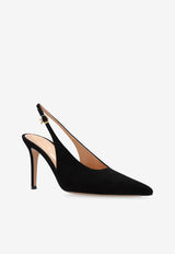 Gianvito Rossi Robbie 85 Slingback Suede Pumps