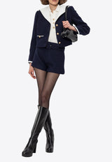 Self-Portrait Tweed Belted Shorts