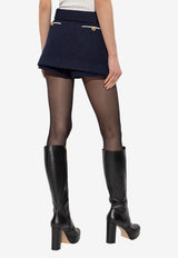 Self-Portrait Tweed Belted Shorts