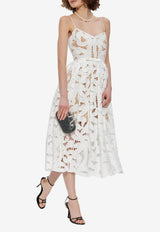 Self-Portrait Embroidered Midi Dress