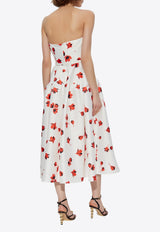 Self-Portrait Floral Print Strapless Midi Dress
