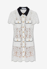 Self-Portrait Floral Lace Mini Shirt Dress