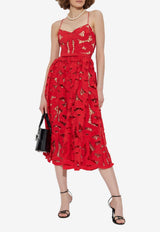Self-Portrait Embroidered Midi Dress