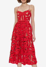 Self-Portrait Embroidered Midi Dress