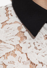 Self-Portrait Lace Cropped Shirt