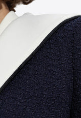 Self-Portrait Bouclè Cropped Sailor Jacket PF25-034J-BL 0-BLUE