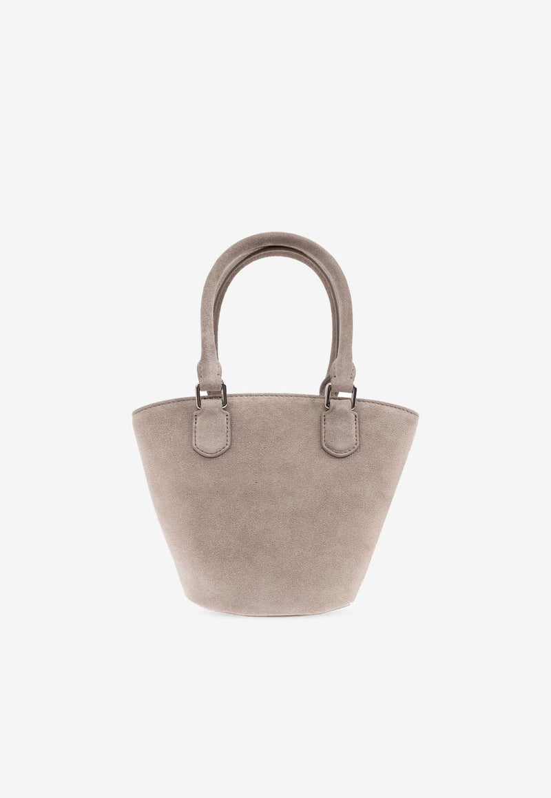 Self-Portrait Suede Tote Bag with Charms PF25-314B-GR 0-GREY