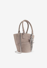 Self-Portrait Suede Tote Bag with Charms PF25-314B-GR 0-GREY