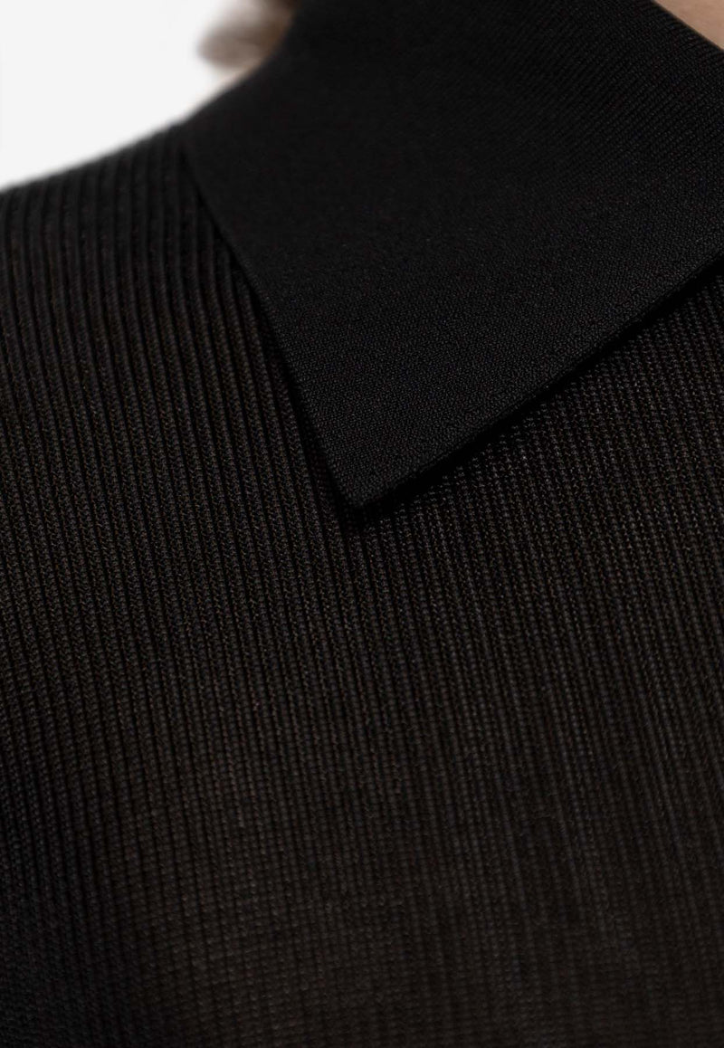 Self-Portrait Long-Sleeved Bodysuit PF25-113T-B 0-BLACK