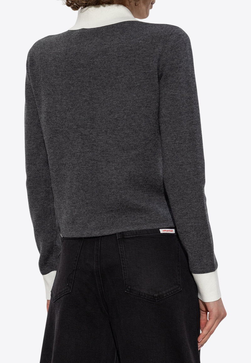 Self-Portrait Buttoned Cardigan - Grey PF25-048C-GR 0-GREY