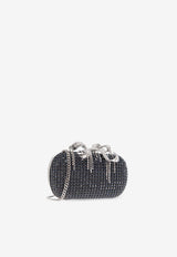 Self-Portrait Clutch With Shimmering Crystals - Navy Blue PF25-319-N 0-NAVY