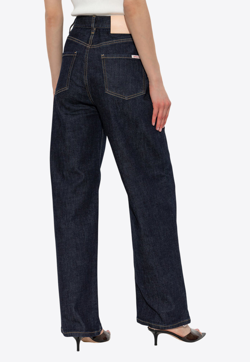Self-Portrait High-Waist Straight-Leg Jeans PF25-828P-BL 0-BLUE