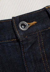 Self-Portrait High-Waist Straight-Leg Jeans PF25-828P-BL 0-BLUE