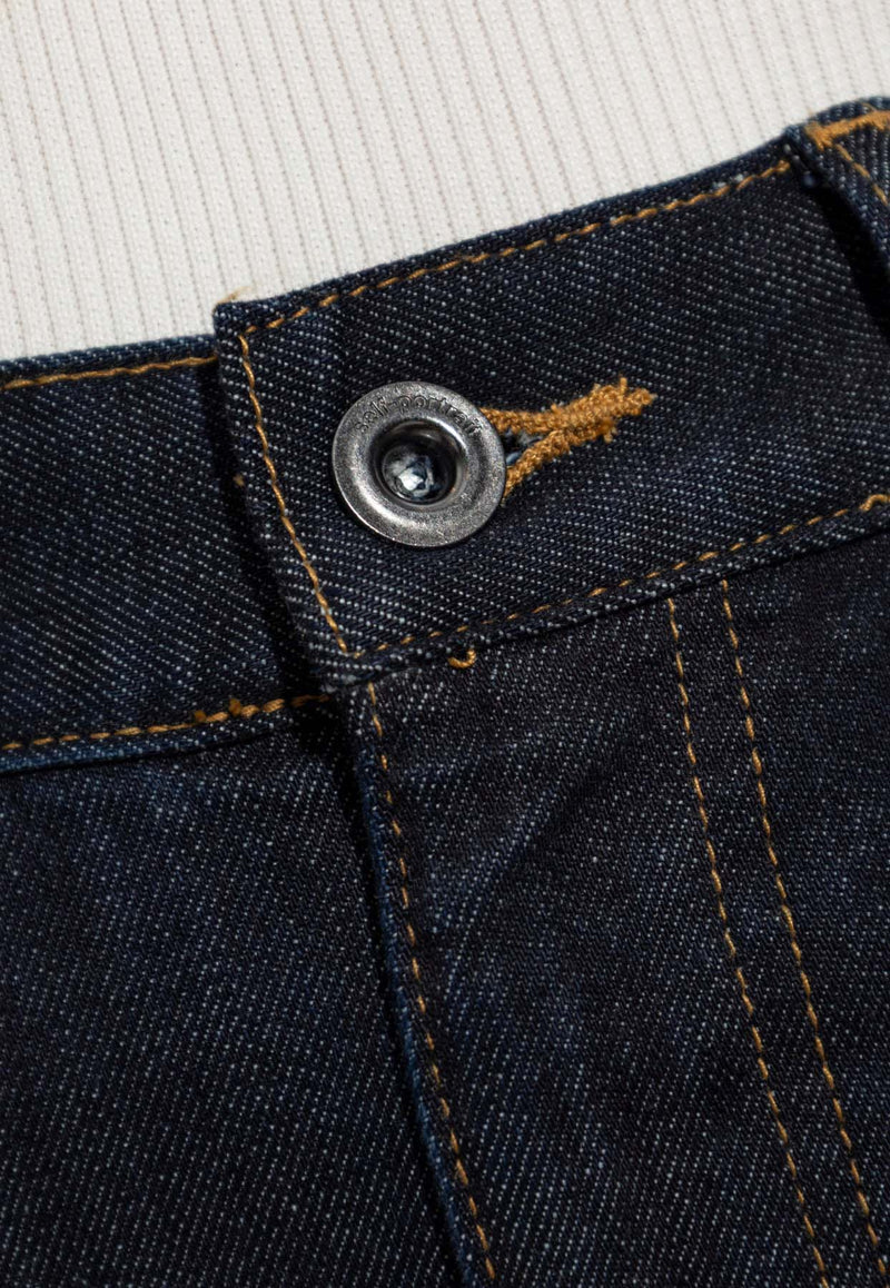 Self-Portrait High-Waist Straight-Leg Jeans PF25-828P-BL 0-BLUE