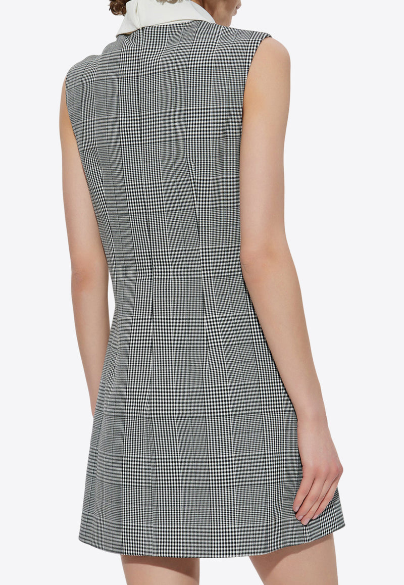 Self-Portrait Sleeveless Dress - Black PF25-016S-BW 0-BLACK AND WHITE