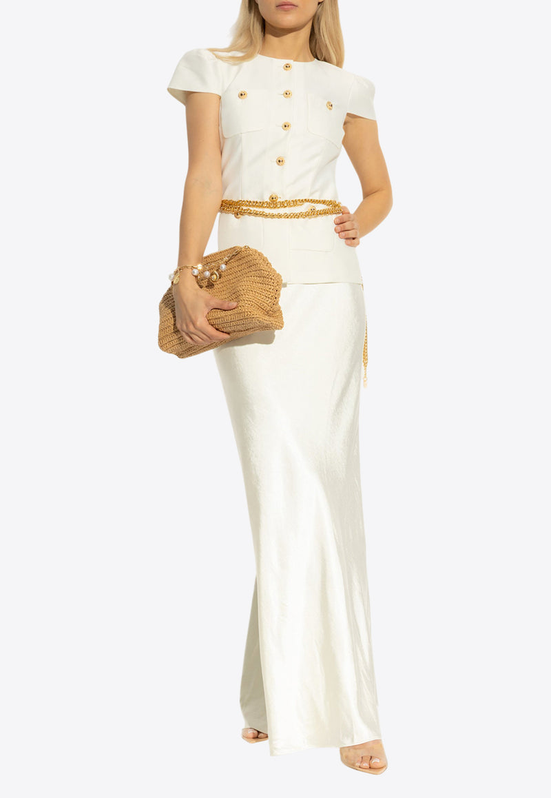 Self-Portrait Dress With Belt - White PF25-017XA-C 0-CREAM