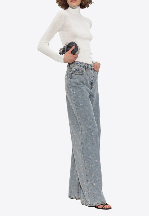 Self-Portrait Semi-Sheer Turtleneck Knit Top PF25-116T-W 0-WHITE