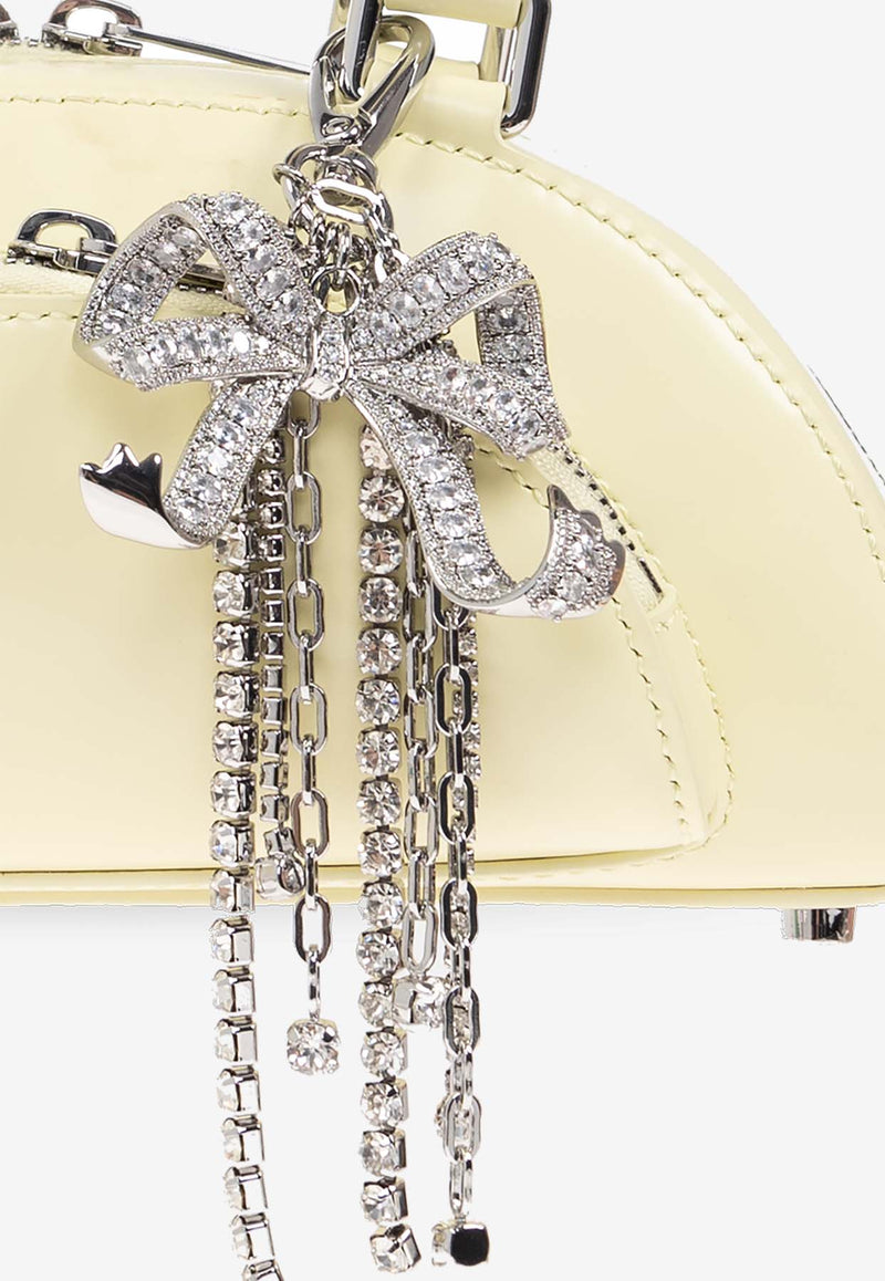 Self-Portrait Mini Leather Curved Shoulder Bag PF25-313A-Y 0-YELLOW