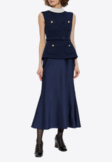 Self-Portrait Sleeveless Dress - Navy Blue PF25-034M-BL 0-BLUE