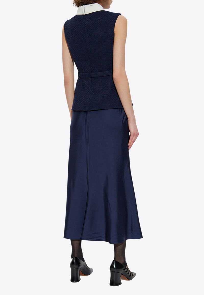 Self-Portrait Sleeveless Dress - Navy Blue PF25-034M-BL 0-BLUE