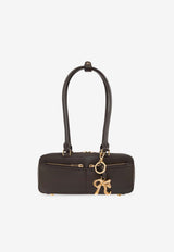 Self-Portrait Leather Shoulder Bag with Bow Charm PF25-315-BR 0-BROWN