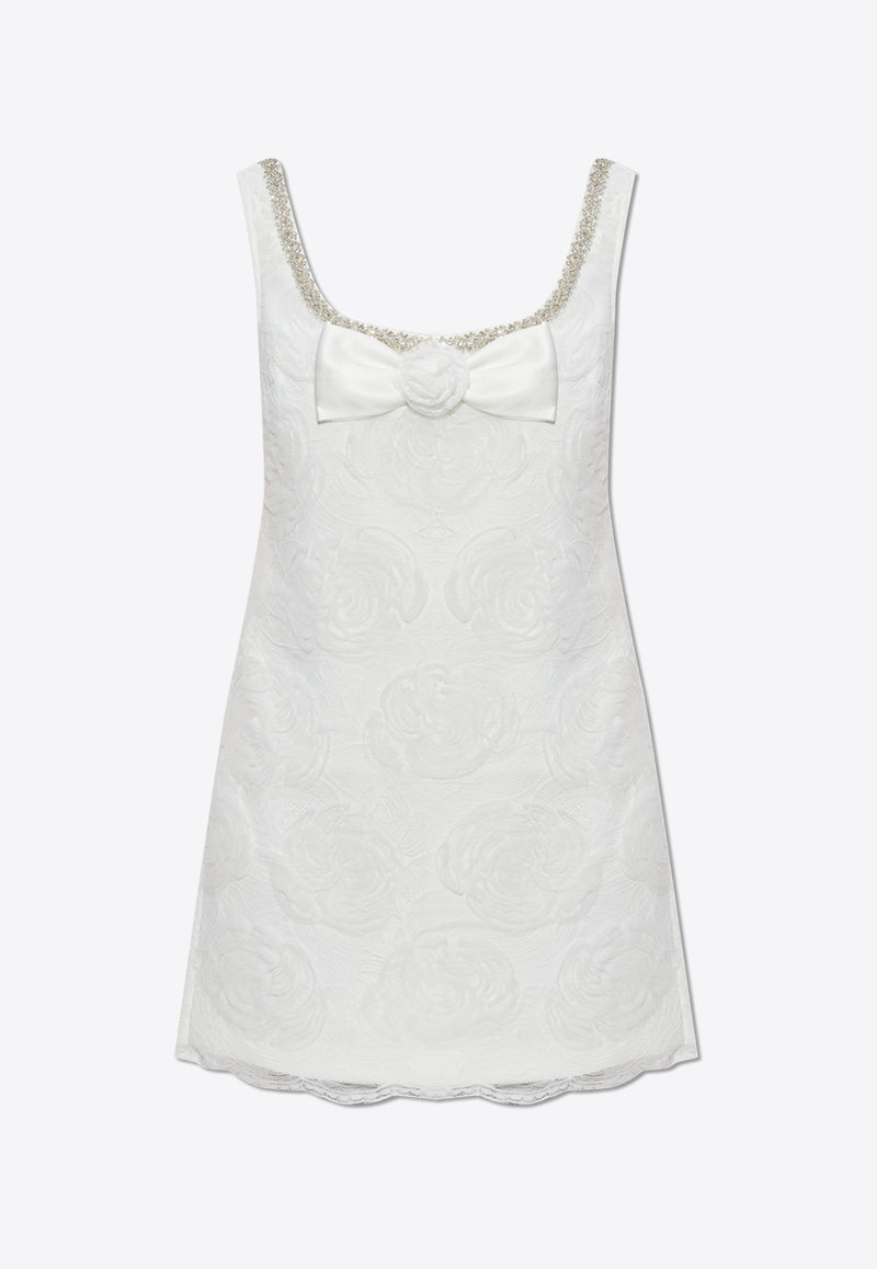 Self-Portrait Tulle Lace Mini Dress PF25-036S-W 0-WHITE