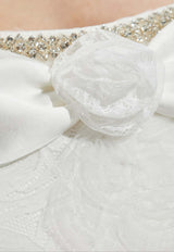 Self-Portrait Tulle Lace Mini Dress PF25-036S-W 0-WHITE