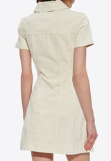 Self-Portrait Denim Mini Flared Dress PF25-811S-C 0-CREAM