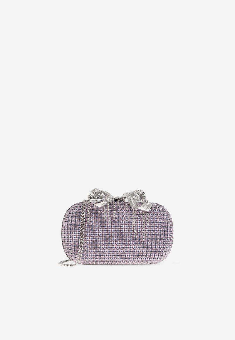 Self-Portrait Shimmering Crystals Clutch Bag PF25-319A-L 0-LILAC