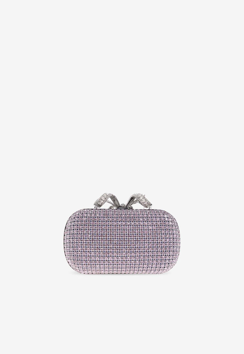 Self-Portrait Shimmering Crystals Clutch Bag PF25-319A-L 0-LILAC