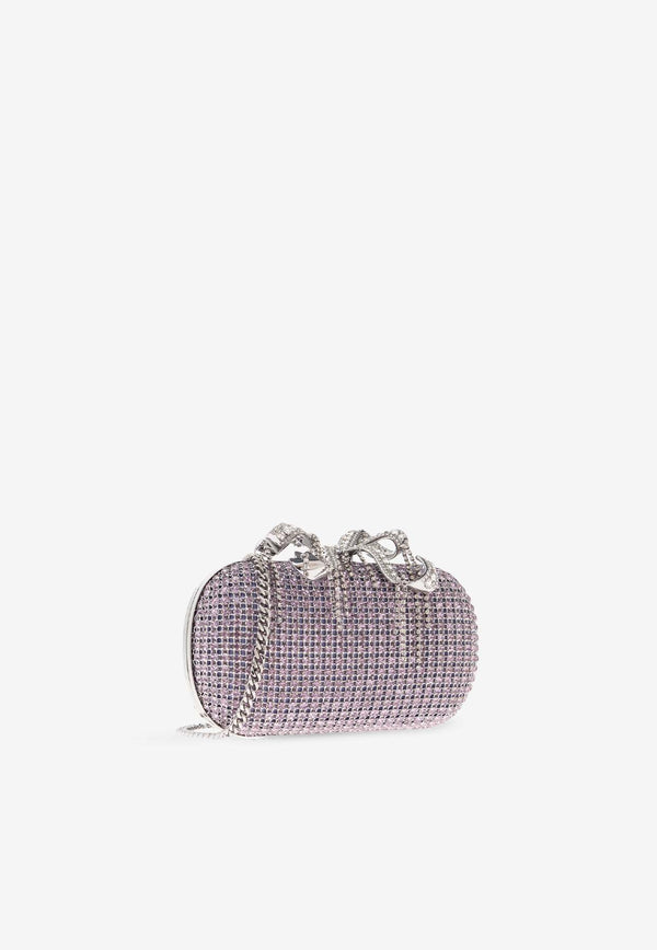 Self-Portrait Shimmering Crystals Clutch Bag PF25-319A-L 0-LILAC