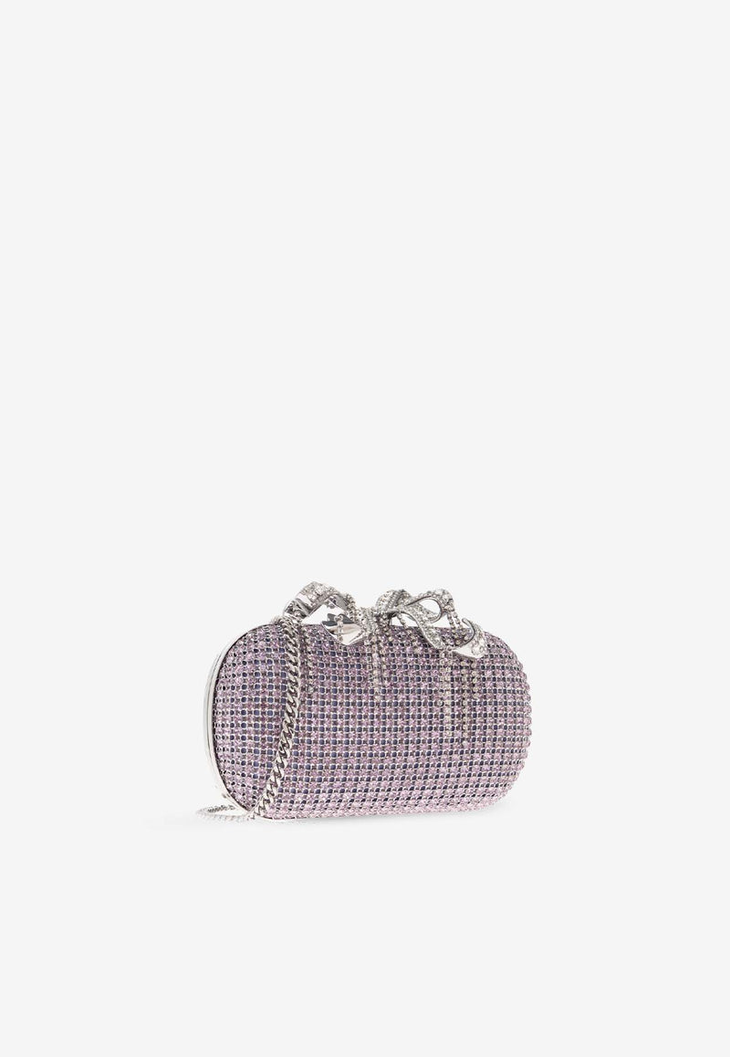 Self-Portrait Shimmering Crystals Clutch Bag PF25-319A-L 0-LILAC