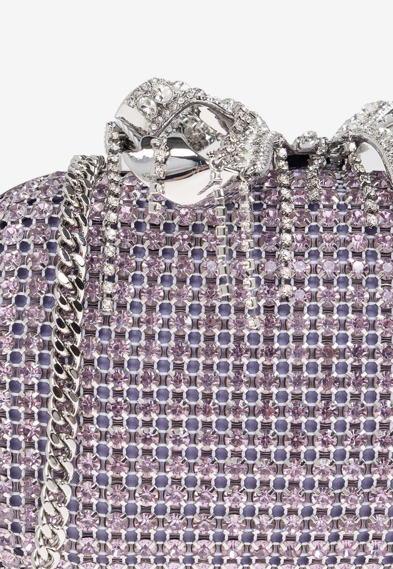 Self-Portrait Shimmering Crystals Clutch Bag PF25-319A-L 0-LILAC