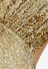 Self-Portrait Fil Coupe Animal Print Maxi Dress PF25-060XA-GD 0-GOLD