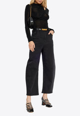 Self-Portrait Long-Sleeve Top - Black PF25-086T-B 0-BLACK