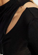 Self-Portrait Long-Sleeve Top - Black PF25-086T-B 0-BLACK